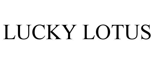 Trademark Logo LUCKY LOTUS