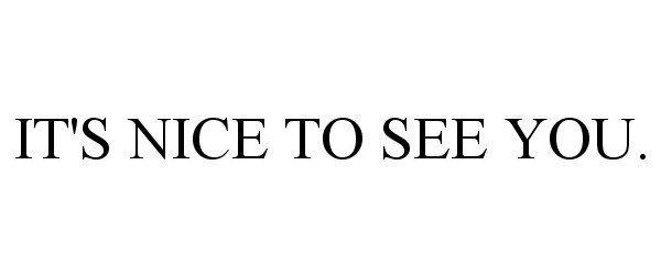  IT'S NICE TO SEE YOU.