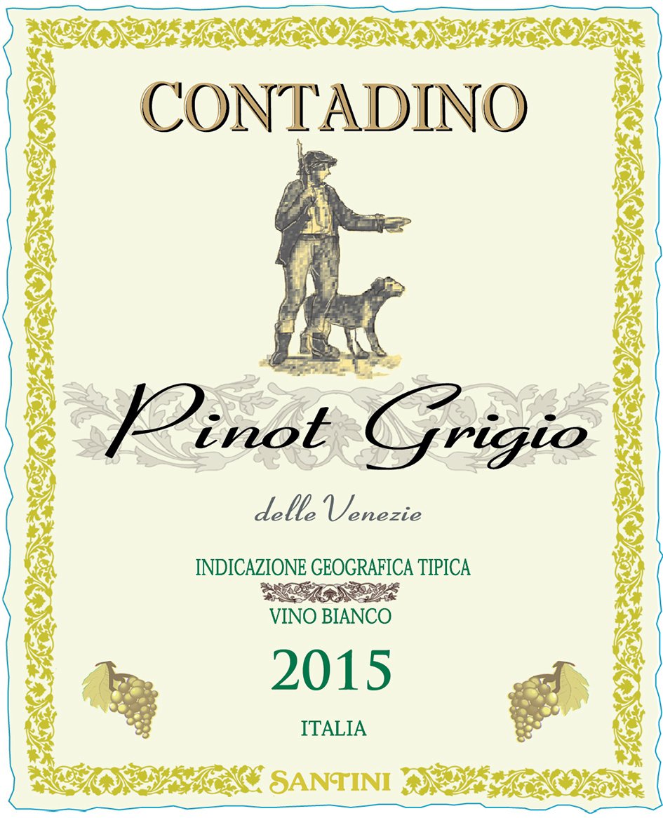 Trademark Logo CONTADINO PINOT GRIGIO DELLE VENEZIE INDICAZIONE GEOGRAFICA TIPICA VINO BIANCO 2015 ITALIA SANTINI