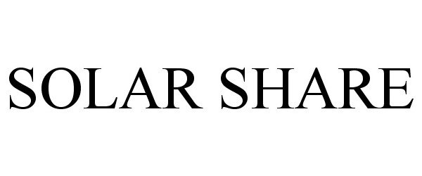 Trademark Logo SOLAR SHARE