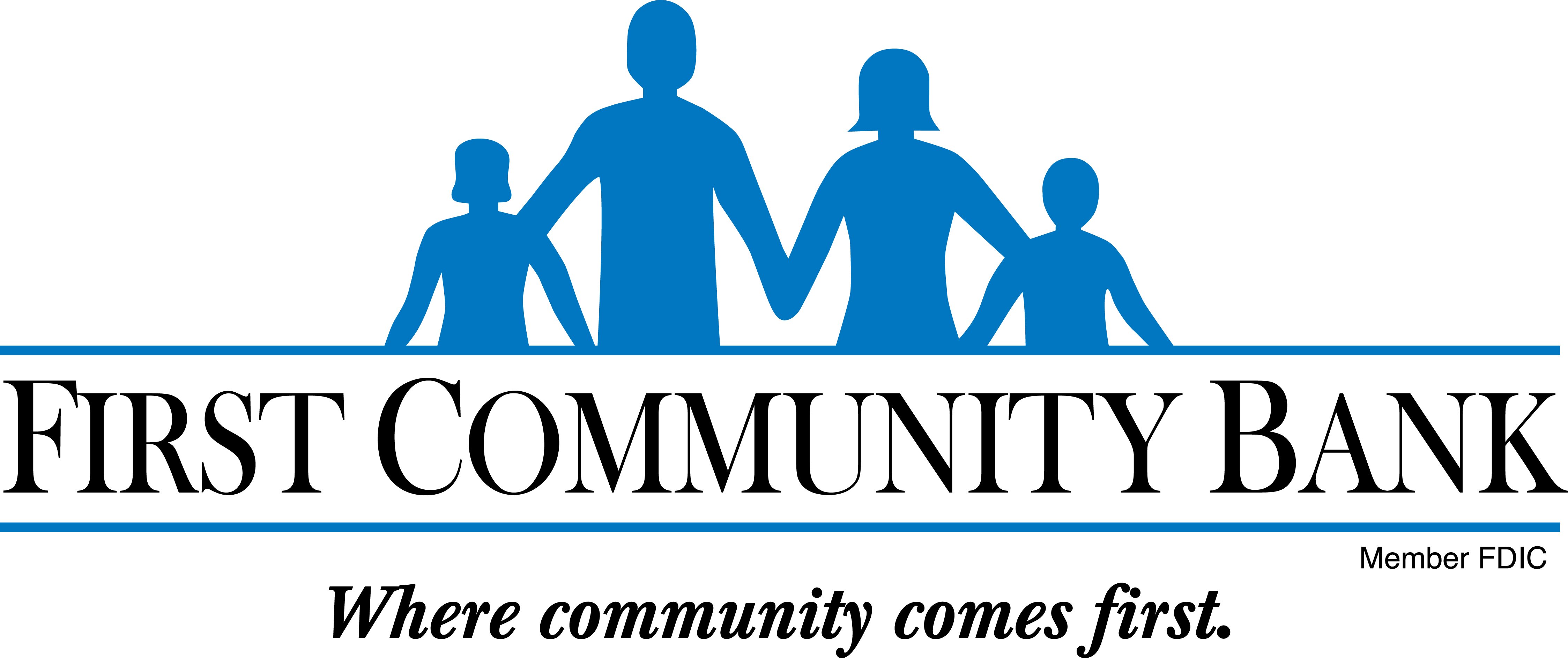 Trademark Logo FIRST COMMUNITY BANK WHERE COMMUNITY COMES FIRST. MEMBER FDIC