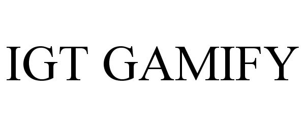 Trademark Logo IGT GAMIFY