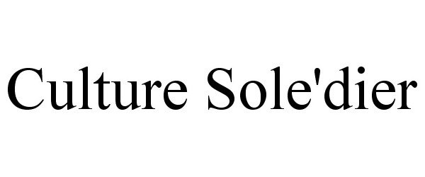 Trademark Logo CULTURE SOLE'DIER