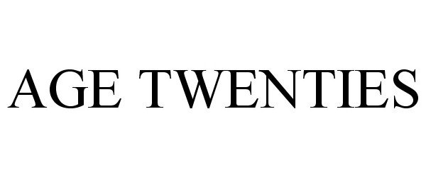 Trademark Logo AGE TWENTIES