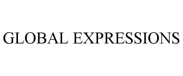 Trademark Logo GLOBAL EXPRESSIONS