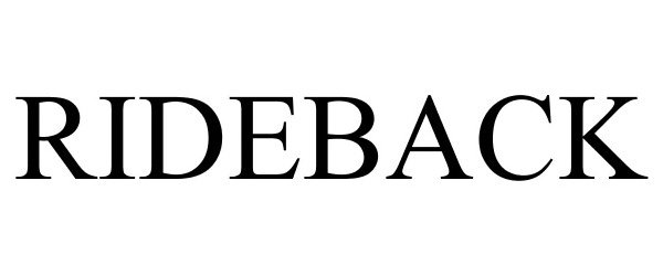 Trademark Logo RIDEBACK