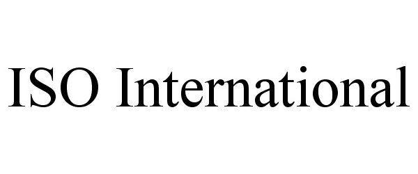 Trademark Logo ISO INTERNATIONAL