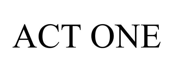 Trademark Logo ACT ONE