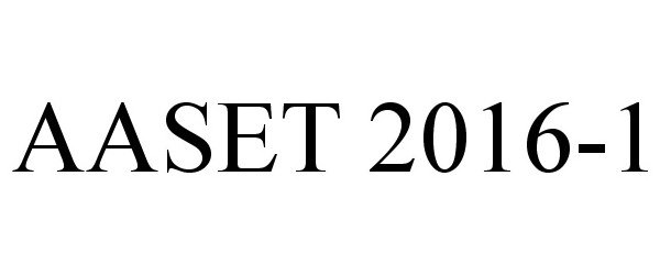 Trademark Logo AASET 2016-1