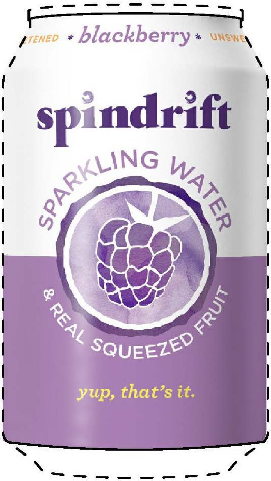  SPINDRIFT, * BLACKBERRY *, UNSWEETENED, SPARKLING WATER, &amp; REAL SQUEEZED FRUIT, YUP, THAT'S IT.