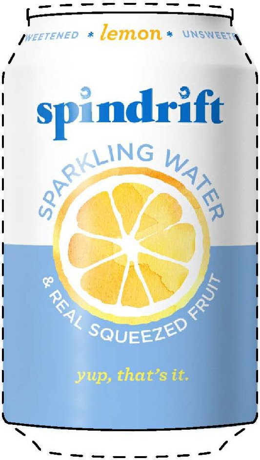 Trademark Logo SPINDRIFT * LEMON * UNSWEETENED SPARKLING WATER & REAL SQUEEZED FRUIT YUP, THAT'S IT.