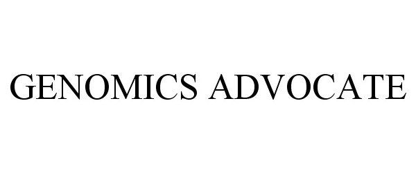 Trademark Logo GENOMICS ADVOCATE