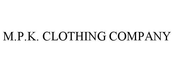  M.P.K. CLOTHING COMPANY