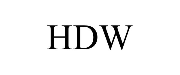 Trademark Logo HDW