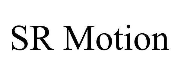 Trademark Logo SR MOTION