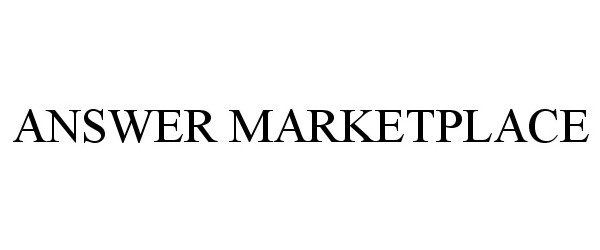 Trademark Logo ANSWER MARKETPLACE