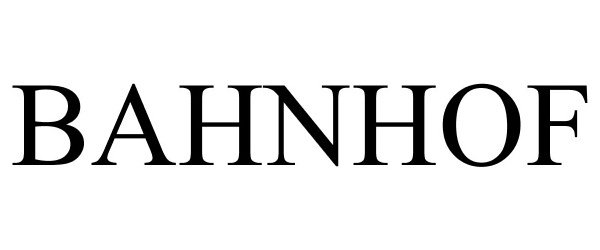 Trademark Logo BAHNHOF