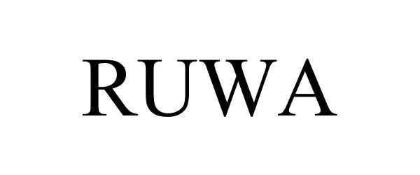 Trademark Logo RUWA