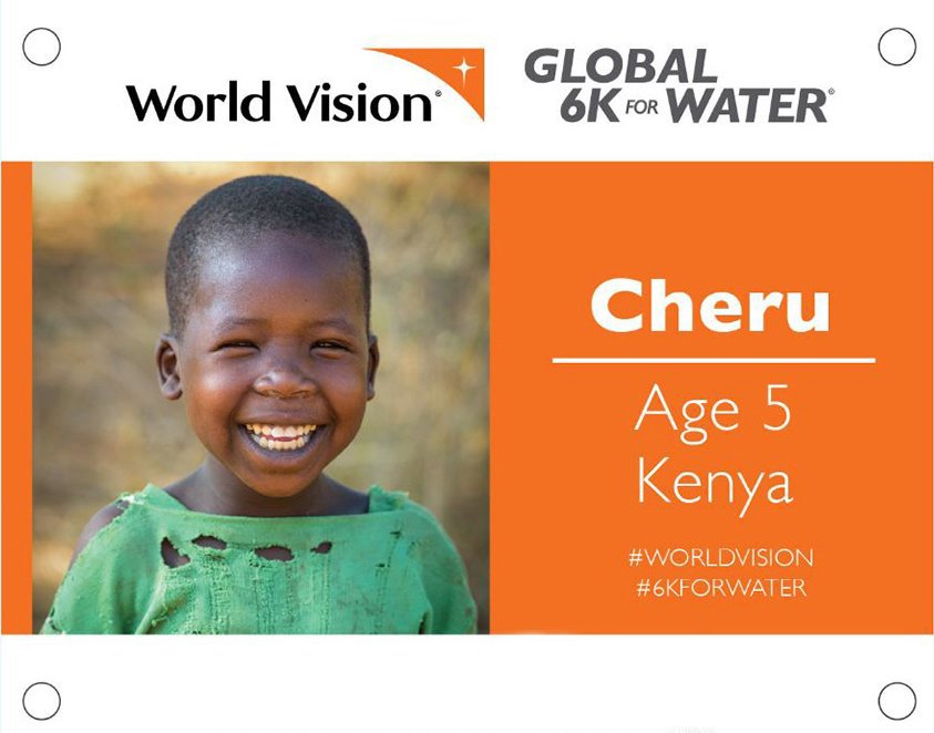  WORLD VISION GLOBAL 6K FOR WATER CHERU AGE 5 KENYA #WORLDVISION #6KFORWATER 9468