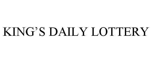  KING'S DAILY LOTTERY