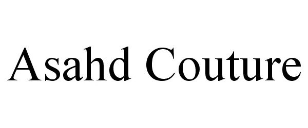 Trademark Logo ASAHD COUTURE