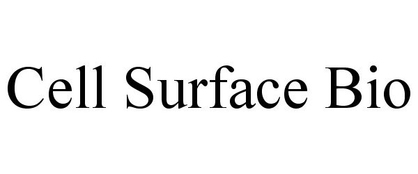 Trademark Logo CELL SURFACE BIO