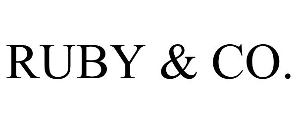 Trademark Logo RUBY & CO.