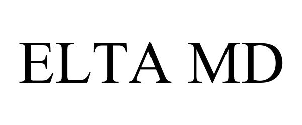 Trademark Logo ELTA MD