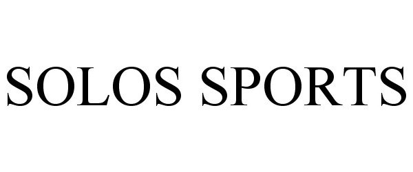 Trademark Logo SOLOS SPORTS