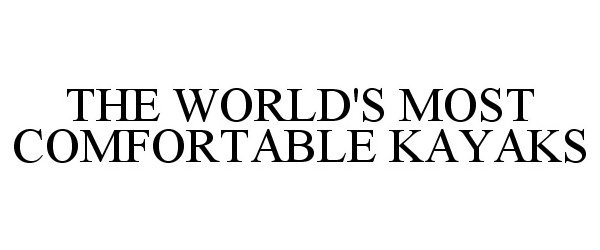  THE WORLD'S MOST COMFORTABLE KAYAKS