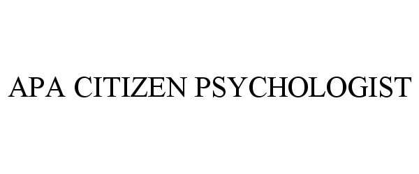  APA CITIZEN PSYCHOLOGIST