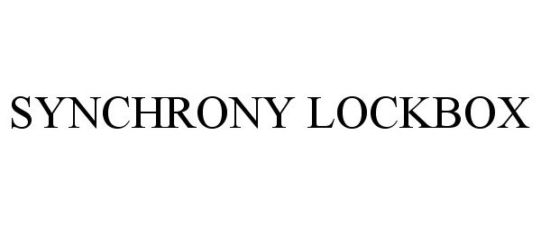 Trademark Logo SYNCHRONY LOCKBOX