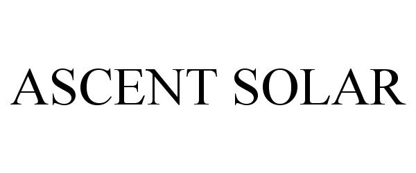 Trademark Logo ASCENT SOLAR