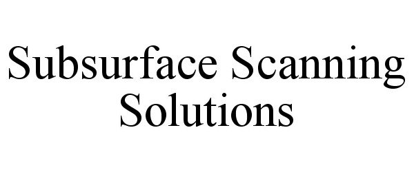  SUBSURFACE SCANNING SOLUTIONS