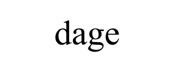 Trademark Logo DAGE