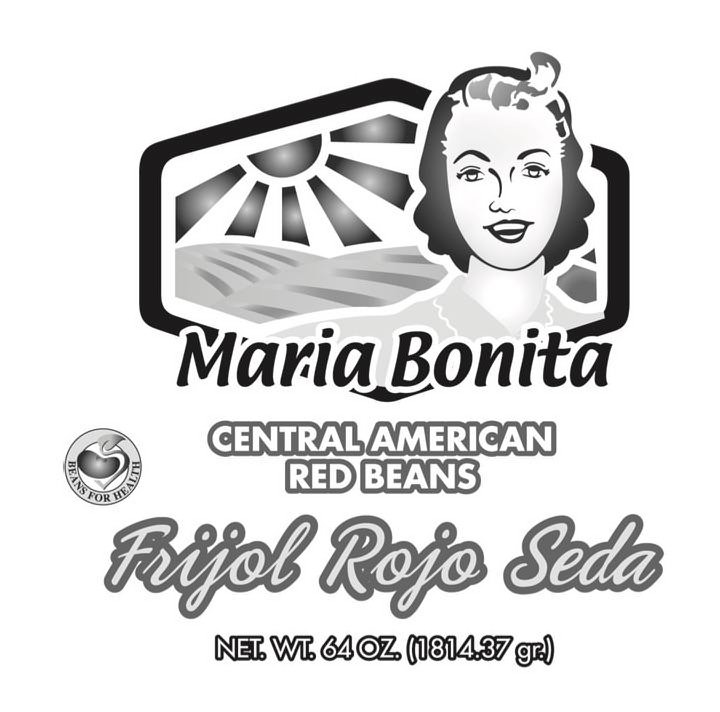 Trademark Logo MARIA BONITA CENTRAL AMERICAN RED BEANSBEANS FOR HEALTH FRIJOL ROJO SEDA NET.WT. 64 OZ. (1814.37 GR.)