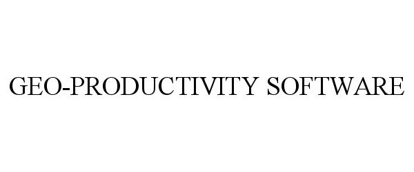 Trademark Logo GEO-PRODUCTIVITY SOFTWARE