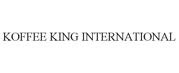 Trademark Logo KOFFEE KING INTERNATIONAL