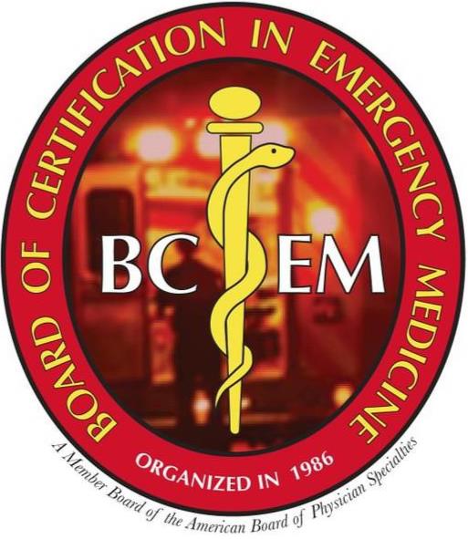 Trademark Logo BOARD OF CERTIFICATION IN EMERGENCY MEDICINE, BCEM, A MEMBER BOARD OF THE AMERICAN BOARD OF PHYSICIAN SPECIALTIES ORGANIZED IN 1986