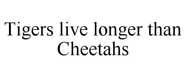 Trademark Logo TIGERS LIVE LONGER THAN CHEETAHS