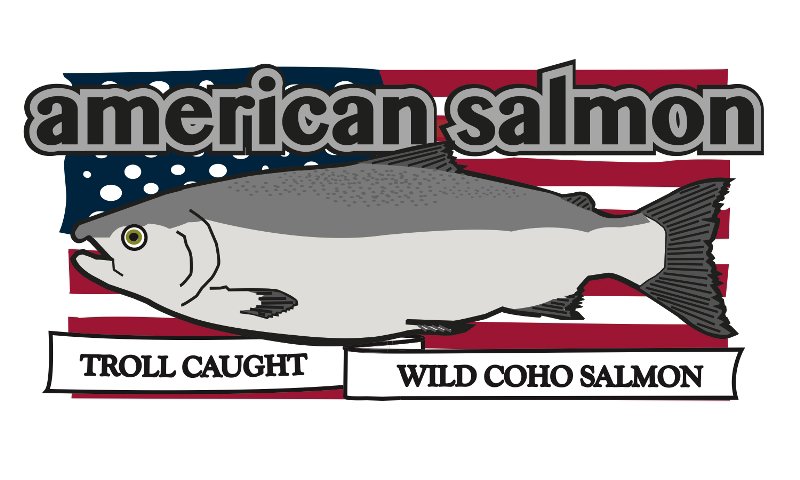  AMERICAN SALMON TROLL CAUGHT WILD COHO SALMON