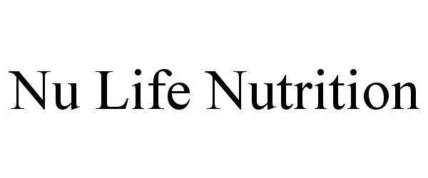 Trademark Logo NU LIFE NUTRITION