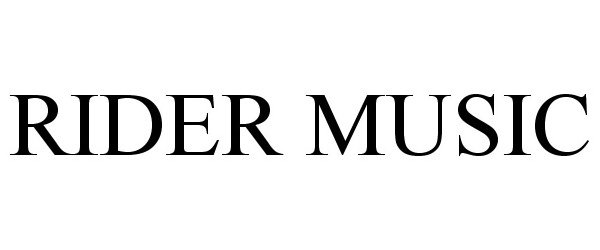 Trademark Logo RIDER MUSIC