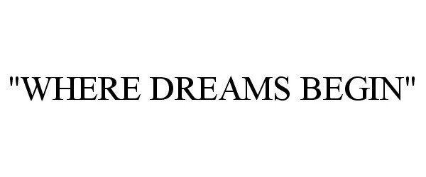 Trademark Logo "WHERE DREAMS BEGIN"