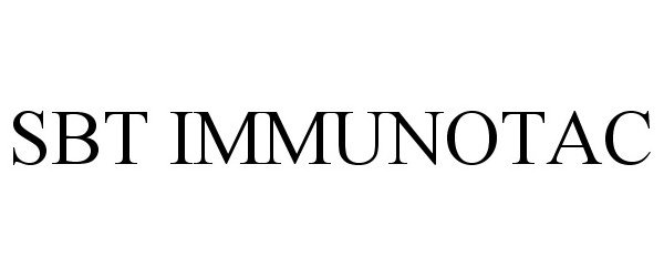 Trademark Logo SBT IMMUNOTAC