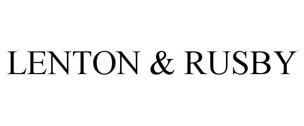  LENTON &amp; RUSBY