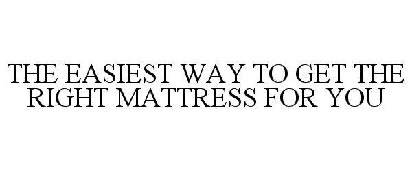 Trademark Logo THE EASIEST WAY TO GET THE RIGHT MATTRESS FOR YOU