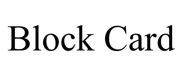 Trademark Logo BLOCK CARD