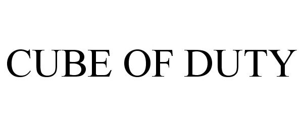 Trademark Logo CUBE OF DUTY
