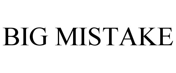 Trademark Logo BIG MISTAKE